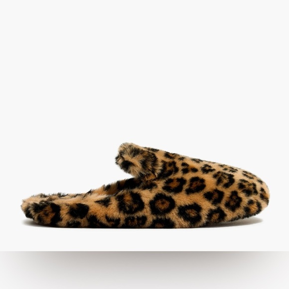 Madewell The Loafer Scuff Slipper in Leopard Faux-Fur size 7 NEW - Picture 3 of 9